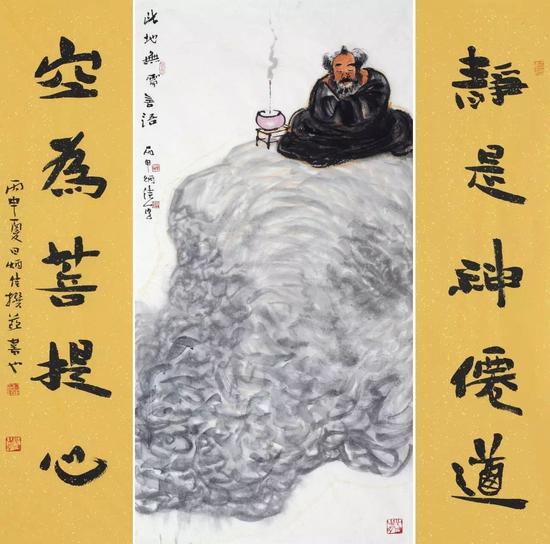 此地无需言语 设色纸本 137x68cm 2016年