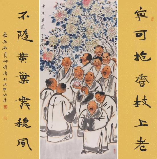 乐得其道 设色纸本 137x68cm 2014年