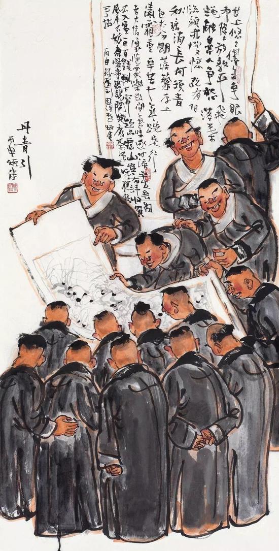 丹青引  设色纸本  137x68cm  2016年