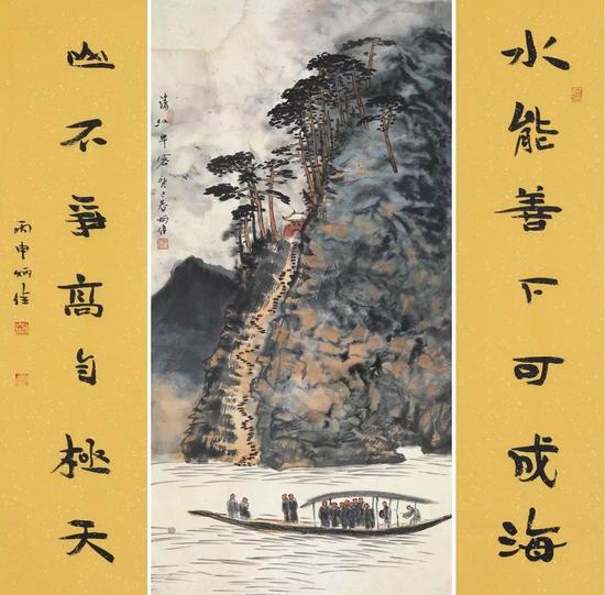 清江早客 设色纸本 137x68cm 2013年